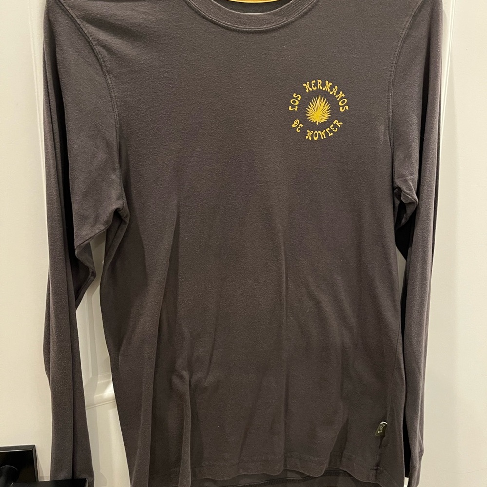 Howler Brothers Charcoal Long Sleeve Tee with Yellow Graphic